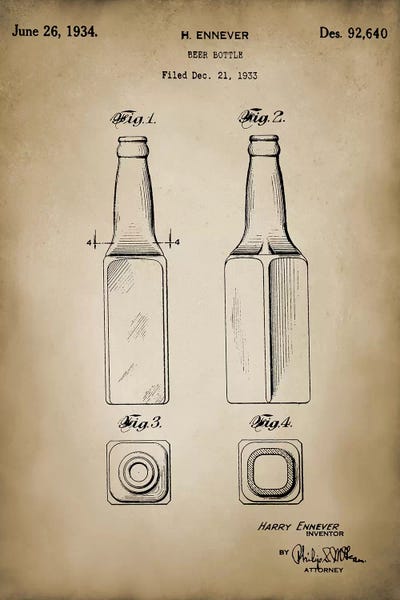 PatentPrintStore: Beer Bottle by PatentPrintStore