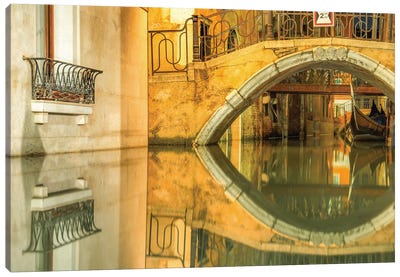 Venice, Italy, Canal Reflection Canvas Art Print - Venice Art