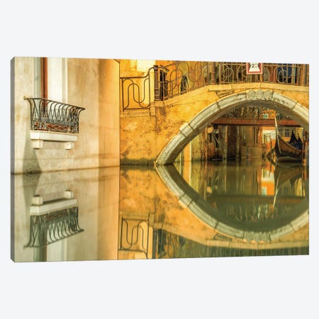 Venice, Italy, Canal Reflection Canvas Print #PAU102} by Mark Paulda Canvas Artwork