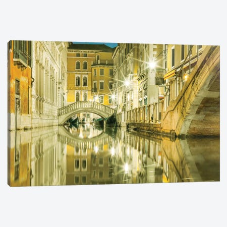 Venice, Italy, Canal Reflections Canvas Print #PAU103} by Mark Paulda Canvas Art