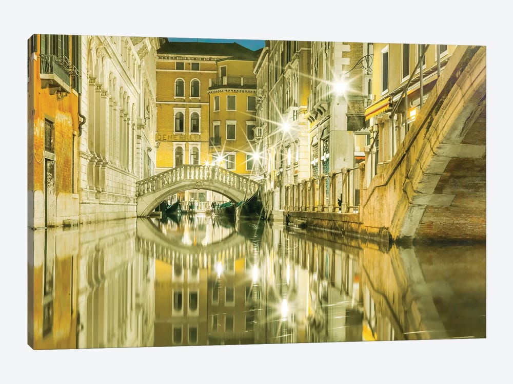 Venice, Italy, Canal Reflections by Mark Paulda 1-piece Canvas Art