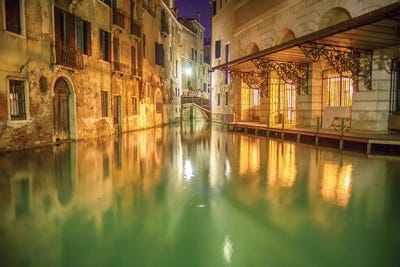 Venice, Italy, Glow On The Canal by Mark Paulda art print