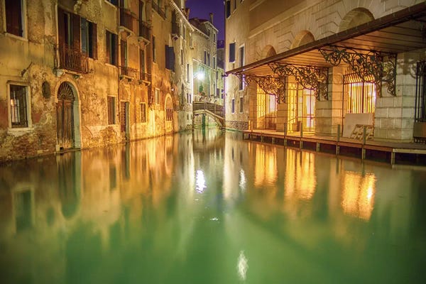 Venice, Italy, Glow On The Canal