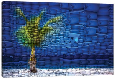 Aruba Palm - Mosaic Canvas Art Print - Aruba