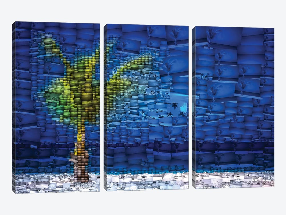 Aruba Palm - Mosaic by Mark Paulda 3-piece Canvas Art Print