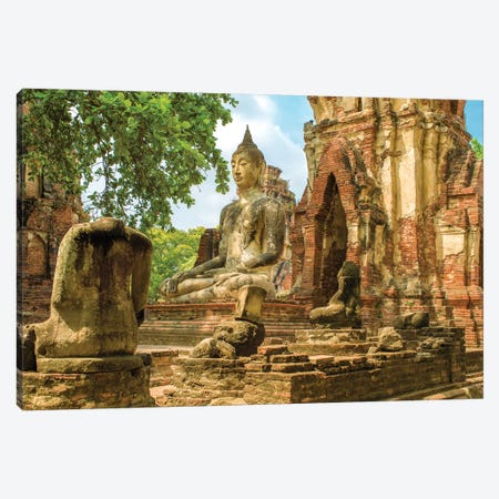 Ayutthaya Buddha Canvas Print #PAU126} by Mark Paulda Canvas Art Print