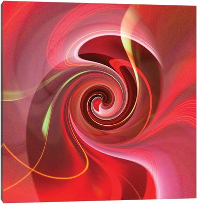 Camera Toss Abstract V Canvas Art Print - Red Abstract Art
