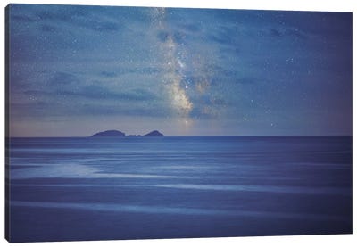 Milky Way Over The Adriatic Sea Canvas Art Print - Galaxy Art