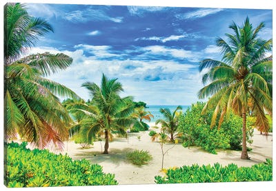 Tropical Paradise Canvas Art Print - Tropical Beach Art