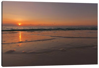 Sunset Over Aruba Canvas Art Print - Sandy Beach Art