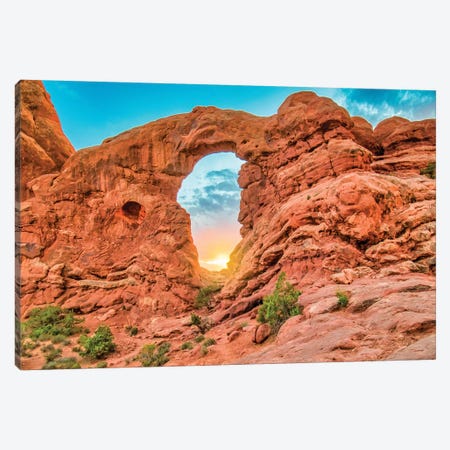 Desert Arch Sunset Canvas Print #PAU296} by Mark Paulda Canvas Art Print
