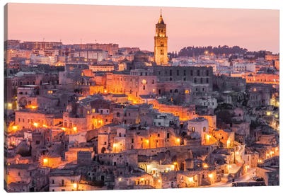 A Night In Matera Italy Canvas Art Print