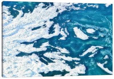 Glacier Meets The Sea Canvas Art Print - Glacier & Iceberg Art