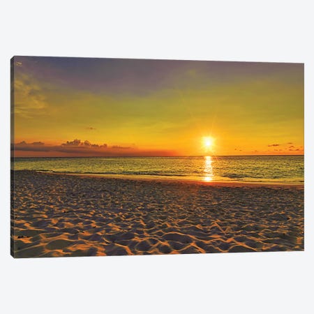 Aruba Golden Sunset Canvas Print #PAU322} by Mark Paulda Canvas Art
