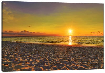 Aruba Golden Sunset Canvas Art Print - Aruba