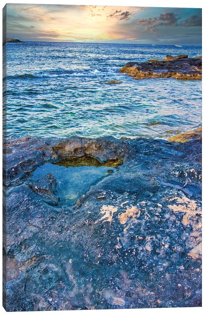 Mediterranean Blue Canvas Art Print - Rocky Beach Art