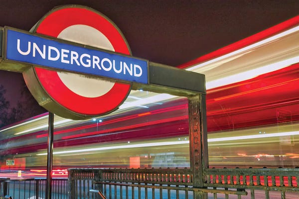 London: Double Decker Bus Light Trail At Marble Arch by Mark Paulda