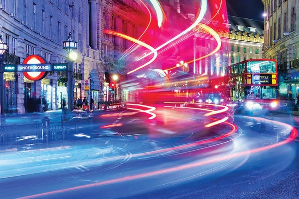 London: Double Decker Bus Light Trail by Mark Paulda