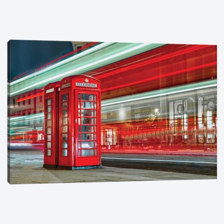 Red Phone Box Canvas Print #PAU448} by Mark Paulda Canvas Art Print