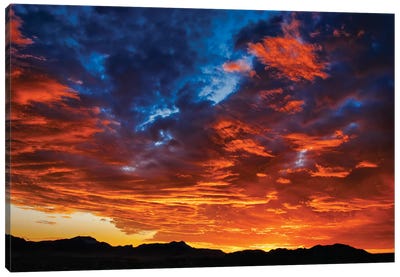 West Texas Epic Sunset Canvas Art Print - Mountains Scenic Photography