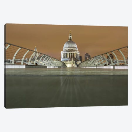 St. Paul's Cathedral And Millennium Bridge, London Canvas Print #PAU60} by Mark Paulda Canvas Print