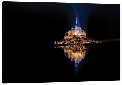 Mont Saint Michel Reflection Canvas Art Print - Normandy