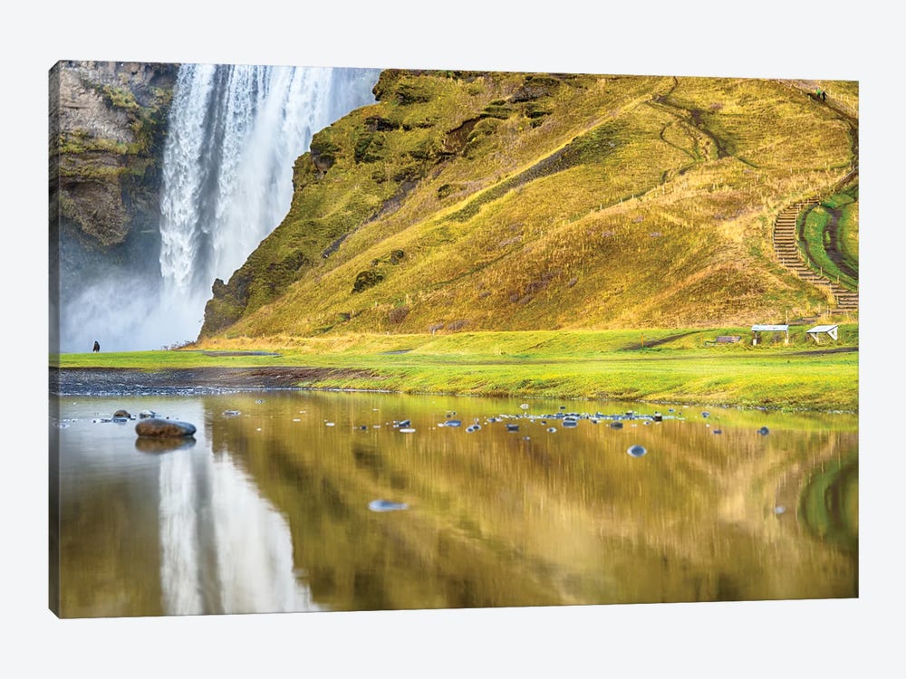 Iceland Skogafoss Reflections by Mark Paulda 1-piece Canvas Wall Art
