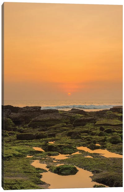 Bali Sunset Reflection Canvas Art Print - Beach Sunrise & Sunset Art