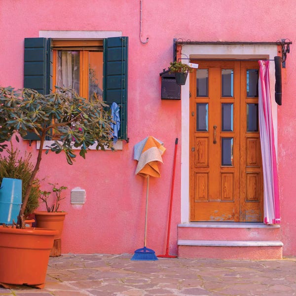 Doors: Burano, Italy, Pink House by Mark Paulda