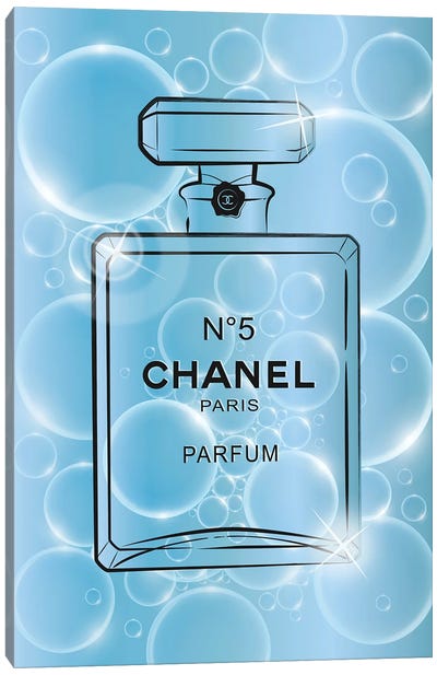Bubble Chanel Perfume Canvas Art Print - Martina Pavlova