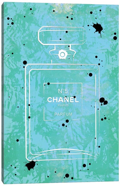 Green Paint Chanel Perfume Canvas Art Print - Limited Edition Art