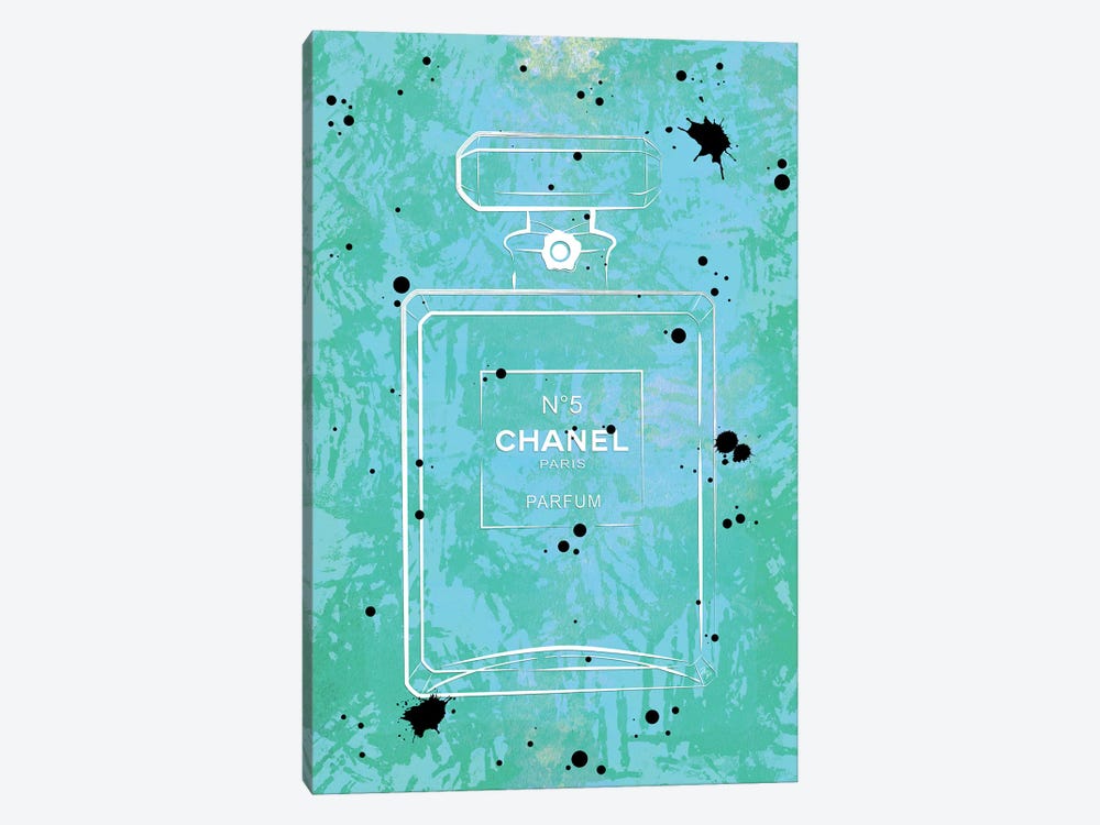 Green Paint Chanel Perfume by Martina Pavlova 1-piece Canvas Art Print