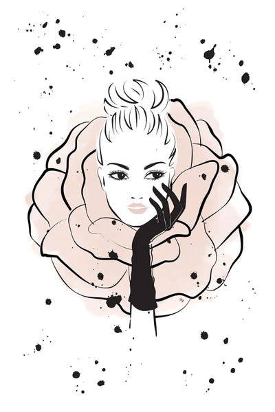 Fine Art Print: Rose Lady Portrait by Martina Pavlova