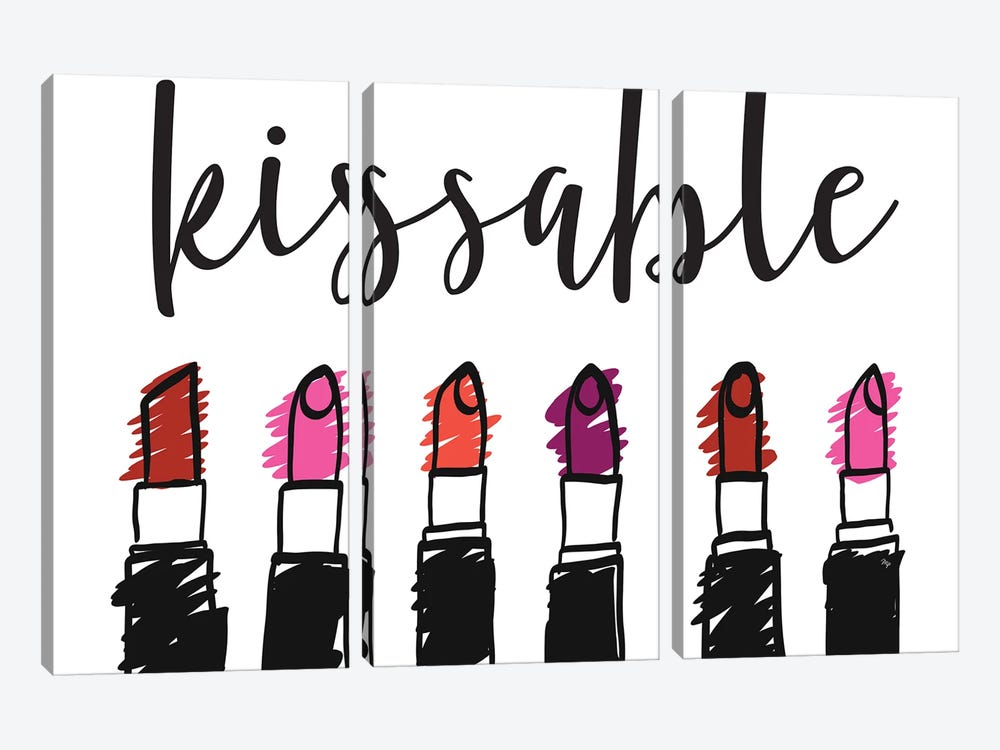 Kissable Lipsticks by Martina Pavlova 3-piece Canvas Wall Art