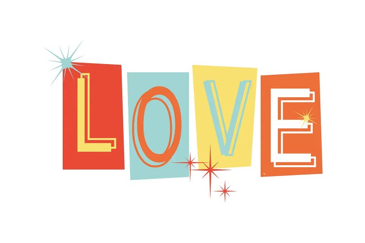 Retro Love by Martina Pavlova wall art