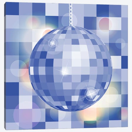 Blue Disco Ball Canvas Print #PAV1040} by Martina Pavlova Art Print