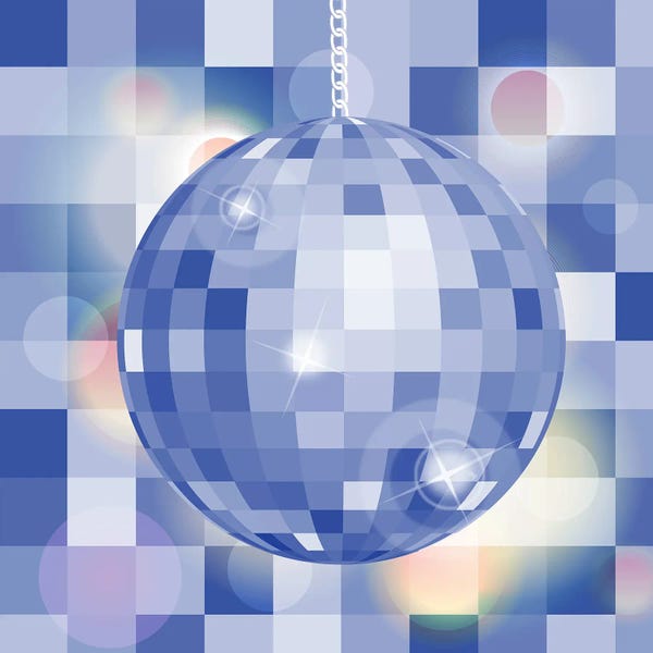 Disco Balls: Blue Disco Ball by Martina Pavlova