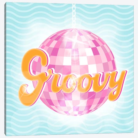 Groovy Disco Ball Canvas Print #PAV1042} by Martina Pavlova Canvas Print