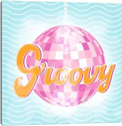 Groovy Disco Ball Canvas Art Print - Martina Pavlova Quotes & Sayings