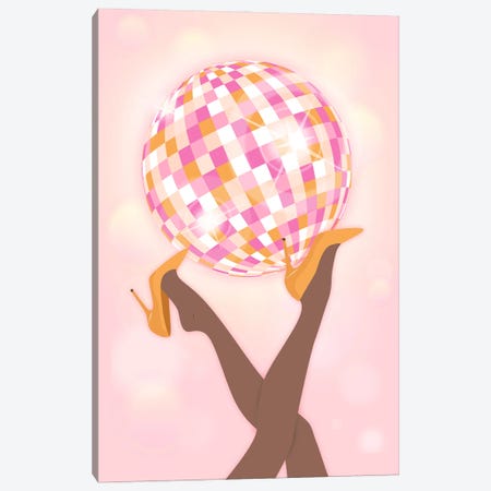 Pink Disco Girl Canvas Print #PAV1052} by Martina Pavlova Canvas Wall Art