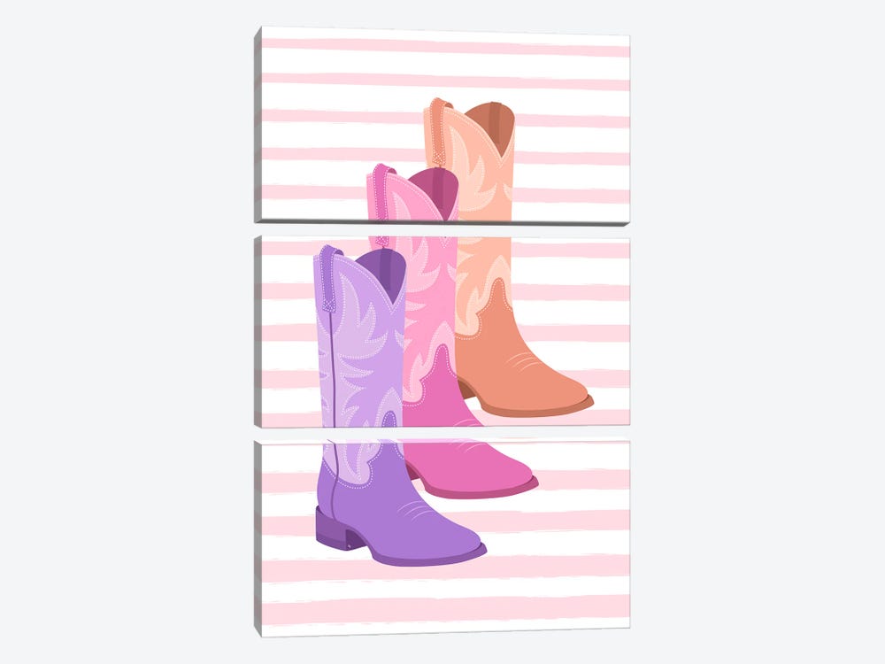 Bold Cowboy Boots by Martina Pavlova 3-piece Art Print