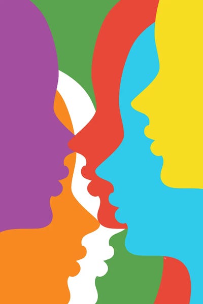 Colourful Faces by Martina Pavlova framed wall art