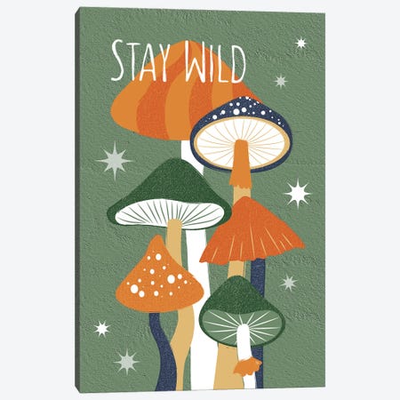 Stay Wild Mushrooms Canvas Print #PAV1061} by Martina Pavlova Canvas Art Print
