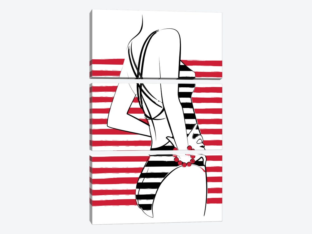 In Stripes by Martina Pavlova 3-piece Canvas Art Print