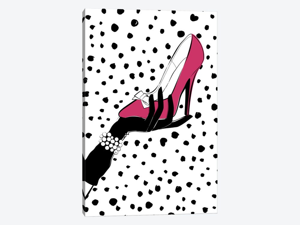 Pink Shoe by Martina Pavlova 1-piece Canvas Print