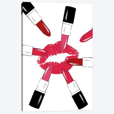 Red Lipsticks Canvas Print #PAV1069} by Martina Pavlova Canvas Print