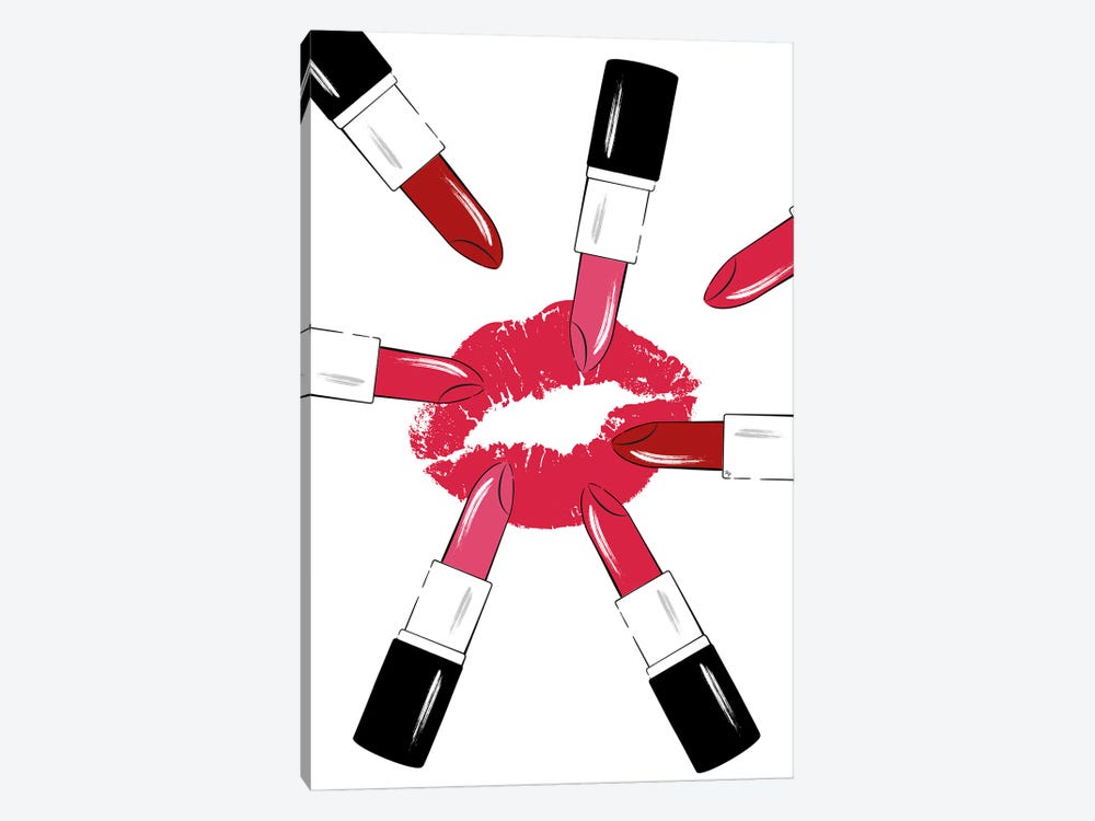 Red Lipsticks by Martina Pavlova 1-piece Canvas Art