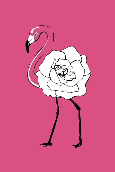 Flamingos: Rose Flamingo by Martina Pavlova