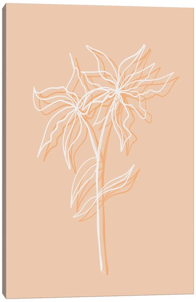 Peach Fuzz Flower Shade Canvas Art Print - Minimalist Flowers