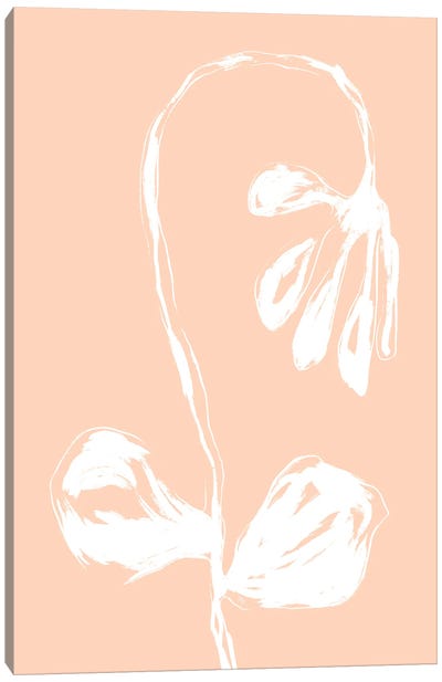 Peach Fuzz Flower Canvas Art Print - Tan Art